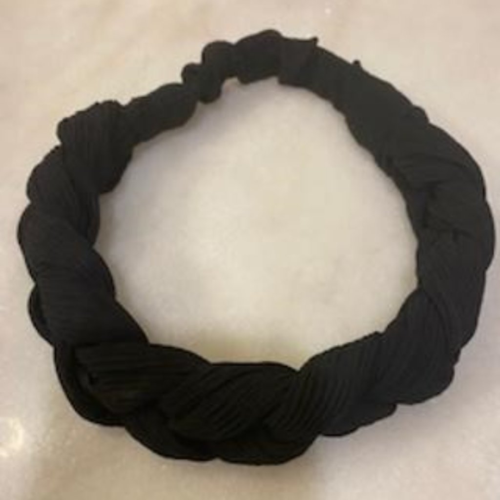 Black Satin Braided Headband Nwot